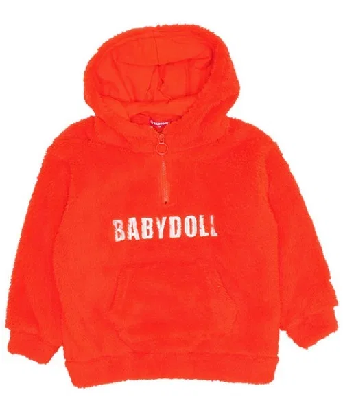 Детский пуловер-парка BABYDOLL с вышивкой логотипа, оранжевый — фото 2
