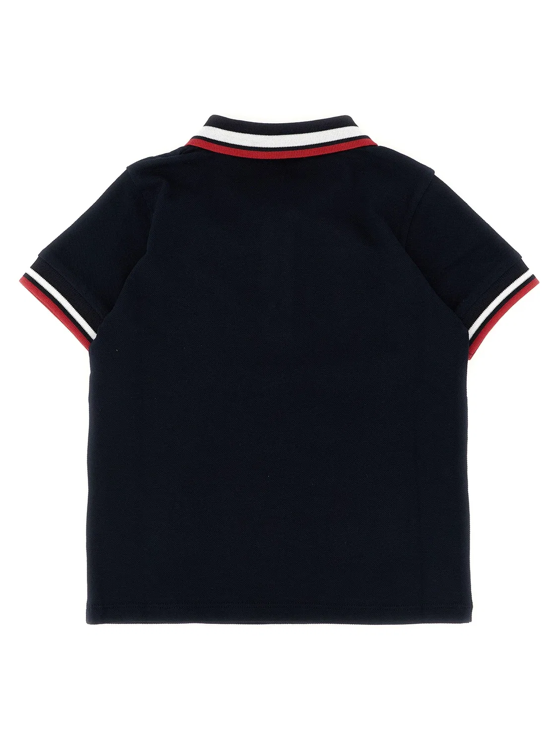 Футболка-поло с триколором Moncler Enfant, синий — фото 2