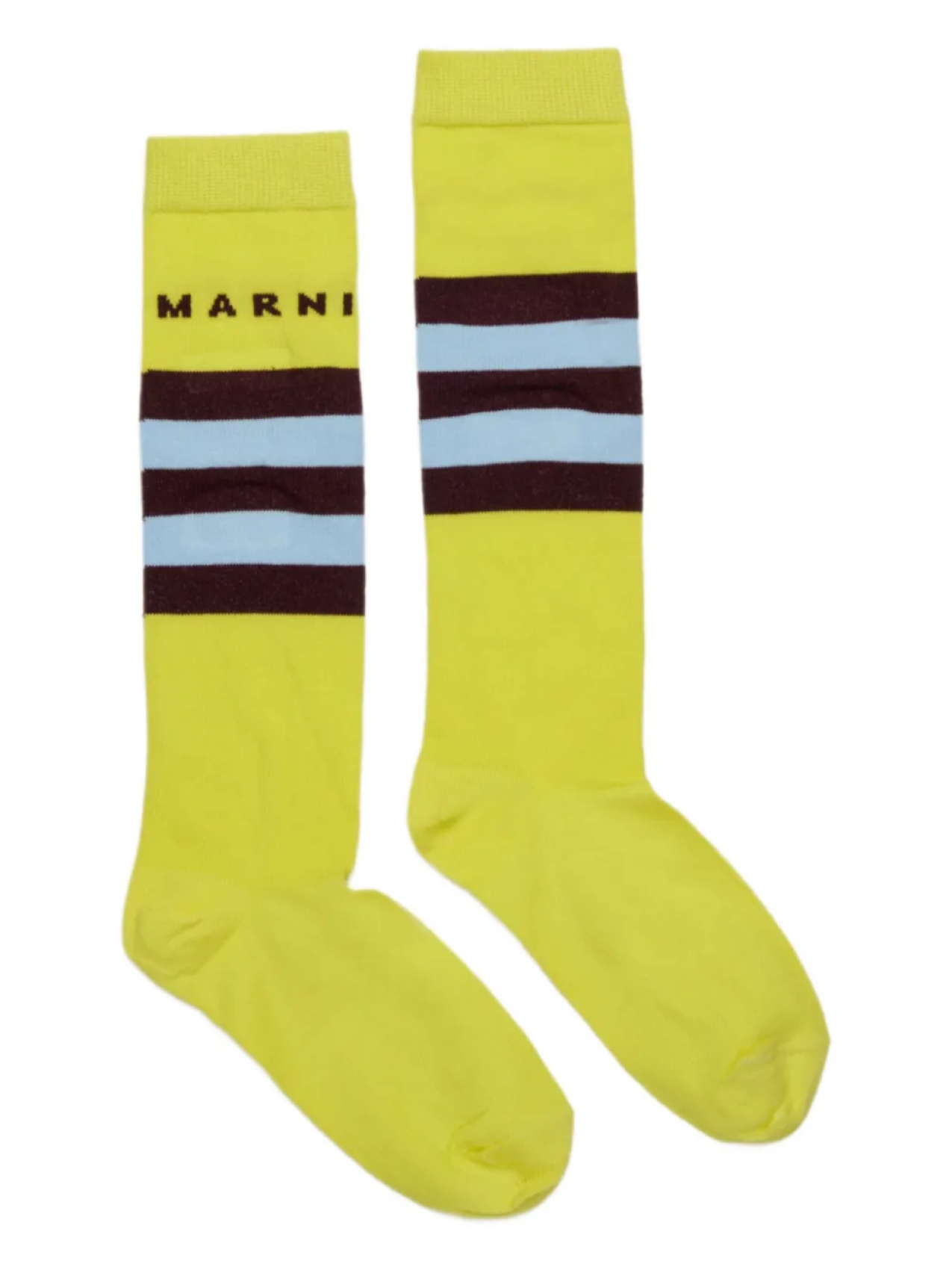 

Носки Marni Kids с полосками и логотипом, желтый