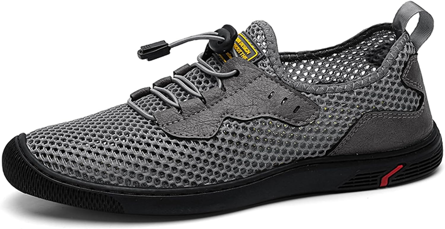 

Мужские дышащие сетчатые кроссовки для прогулок, легкие кеды без шнурков, повседневные кроссовки для походов Abborora, серый