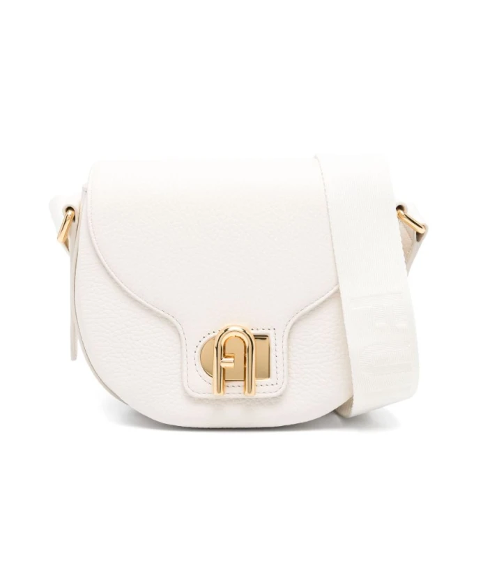 

Белая сумка через плечо с поворотным замком. Furla, белый