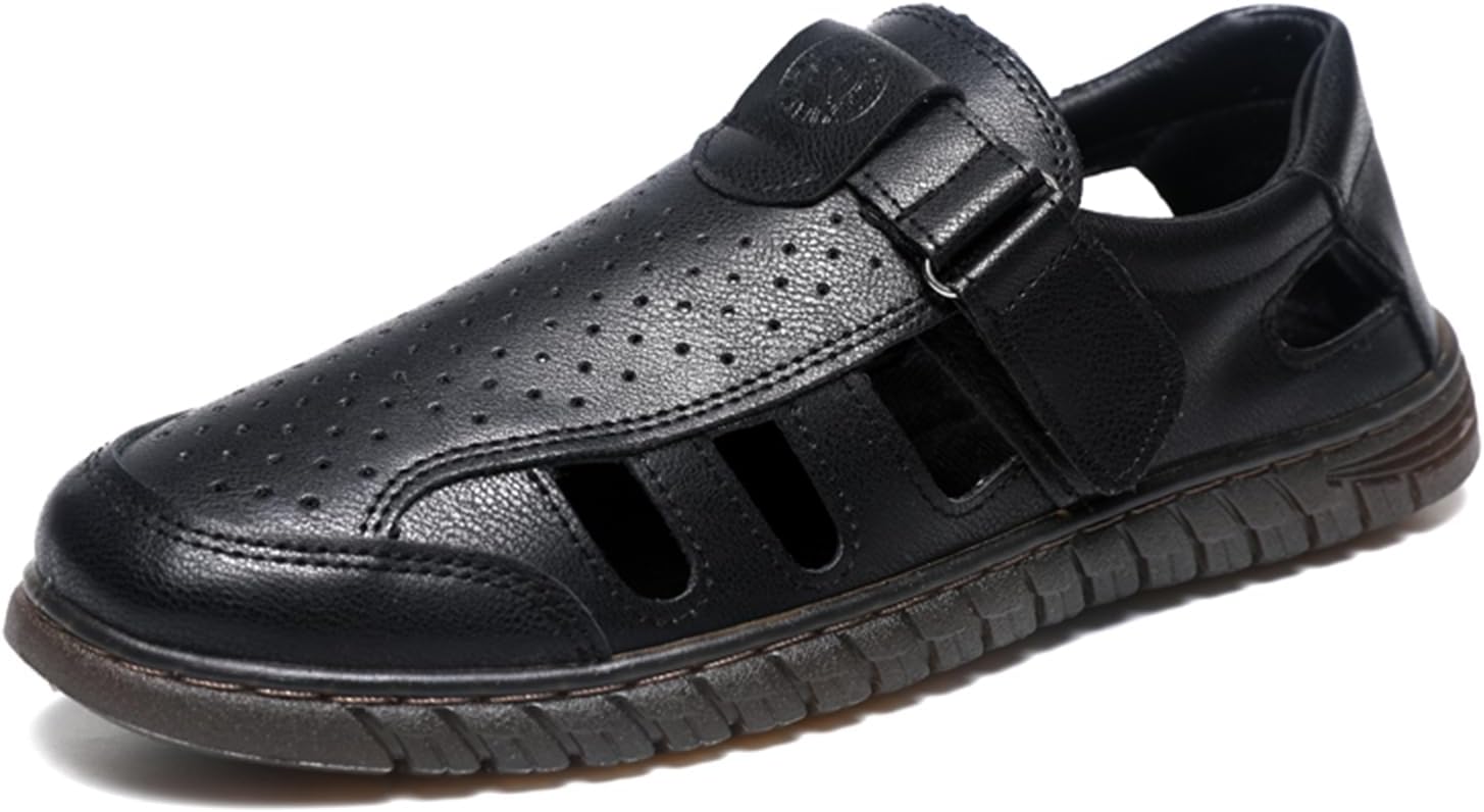 

Мужские сандалии в стиле бизнес-кэжуал, летние дышащие, для ходьбы, офисные оксфорды, мужская обувь для коктейльной вечеринки и формальных мероприятий Abborora, черный