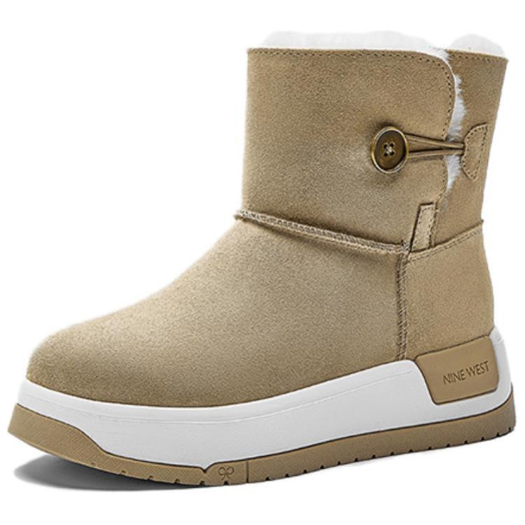 NINE WEST Женские короткие зимние сапожки желтые с меховой подкладкой, цвет Yellow (Fur-Lined) — фото 4