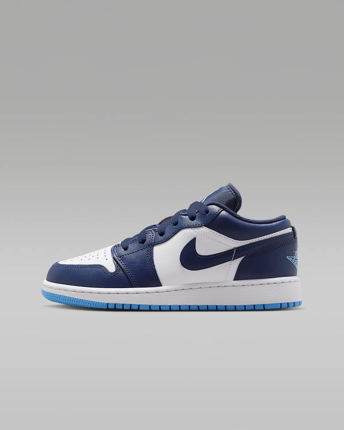 Кроссовки Air Jordan 1 Low для детей старшего возраста, Midnight Navy/White/University Blue