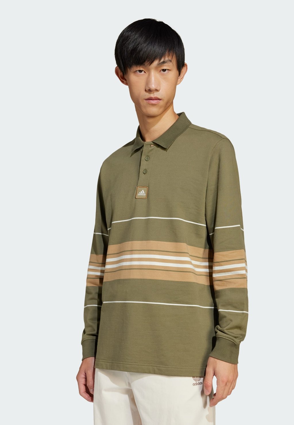 

Поло STRIPED Adidas Originals, цвет Olive Strata
