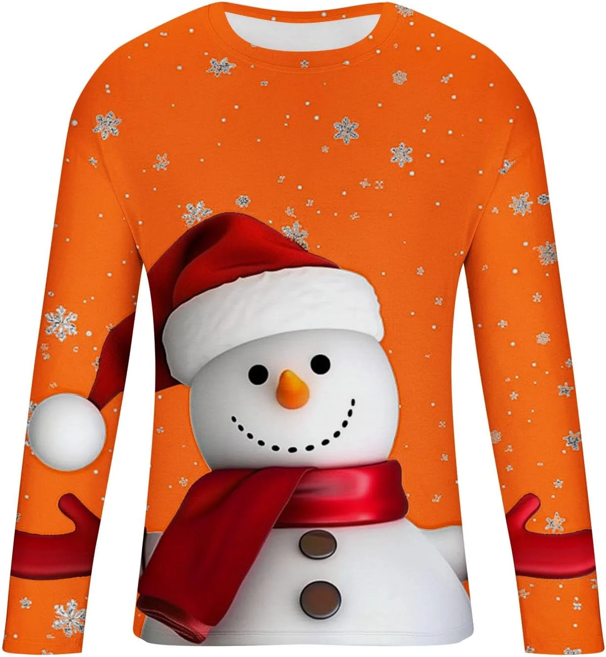 Мужская футболка с забавным снеговиком на Рождество, Long Sleeve Crewneck — фото 3