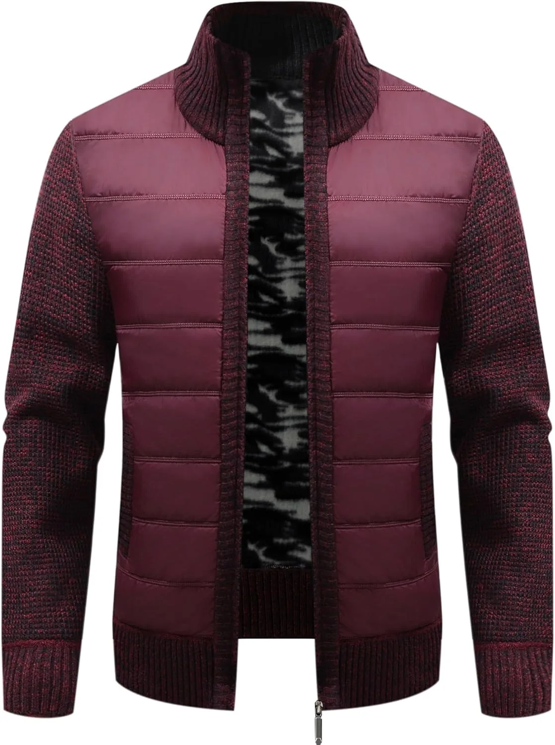 

Мужской кардиган с цветными блоками slim fit на молнии