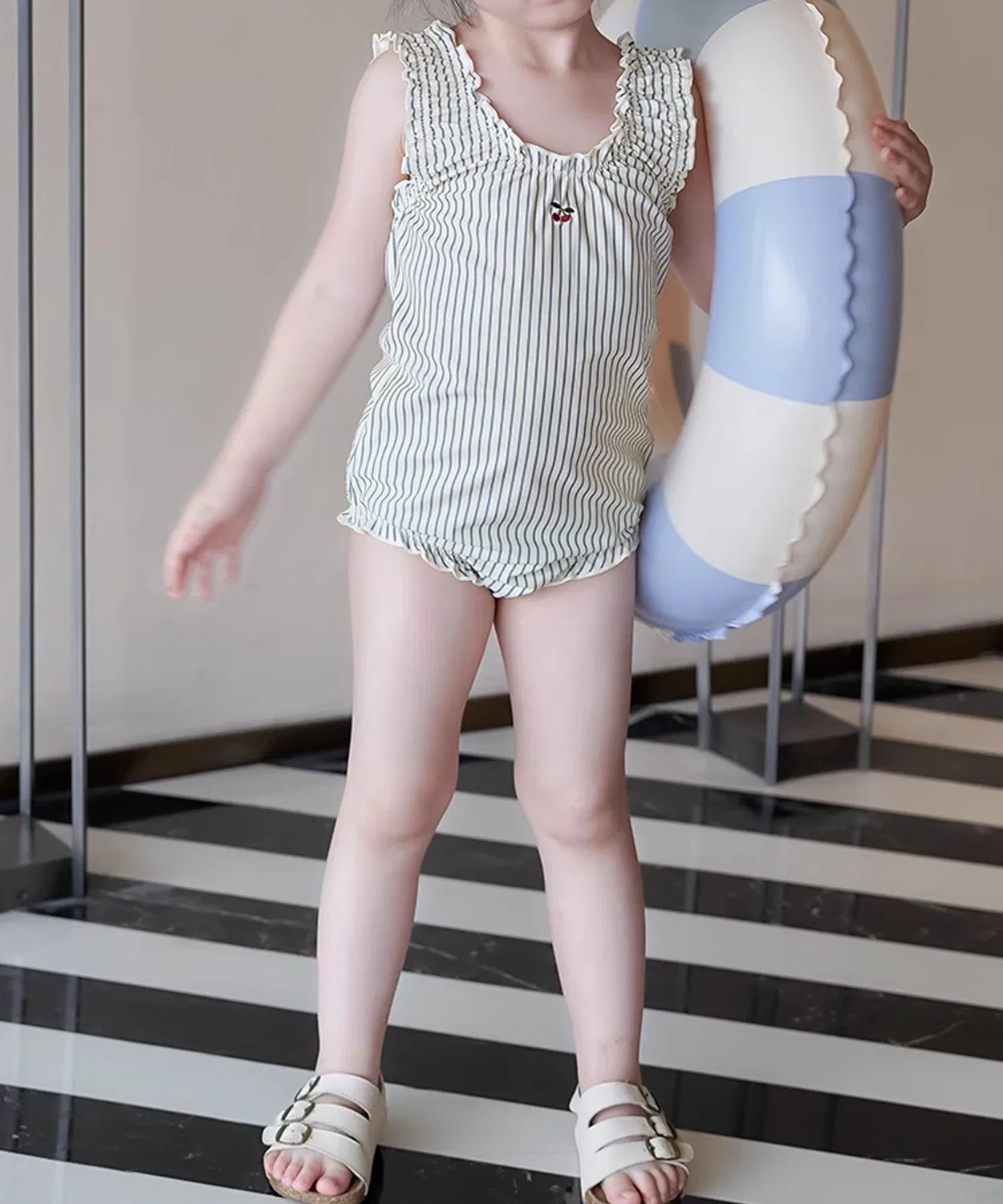 Детский купальник aimoha-KIDS- полоска, синий
