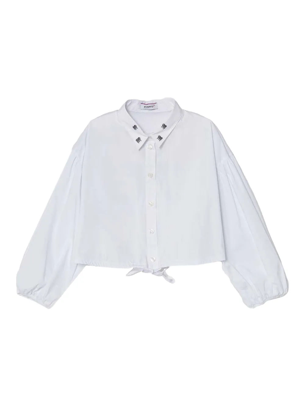 

Рубашка со стразами Pinko Kids, белый
