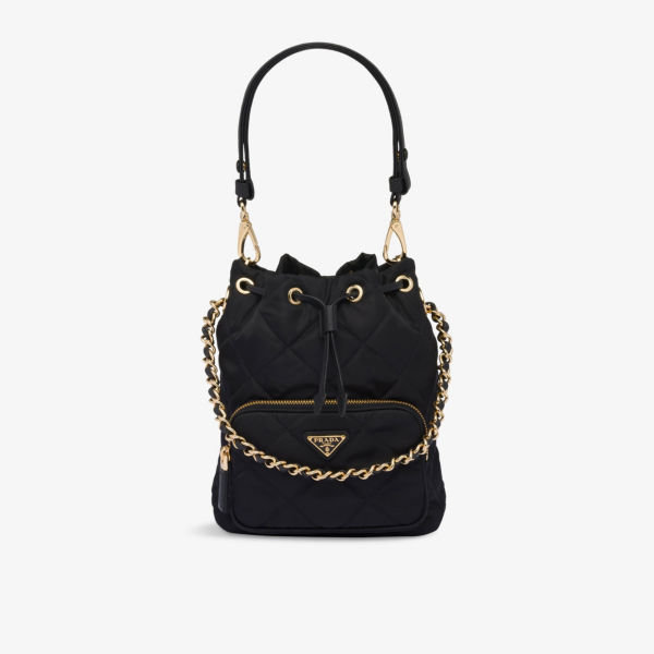 

Сумка Prada из нейлона с цепочкой, черный