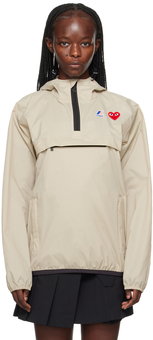 

Бежевая куртка K-Way Edition Leon Comme des Garçons, Бежевый, Бежевая куртка K-Way Edition Leon Comme des Garçons
