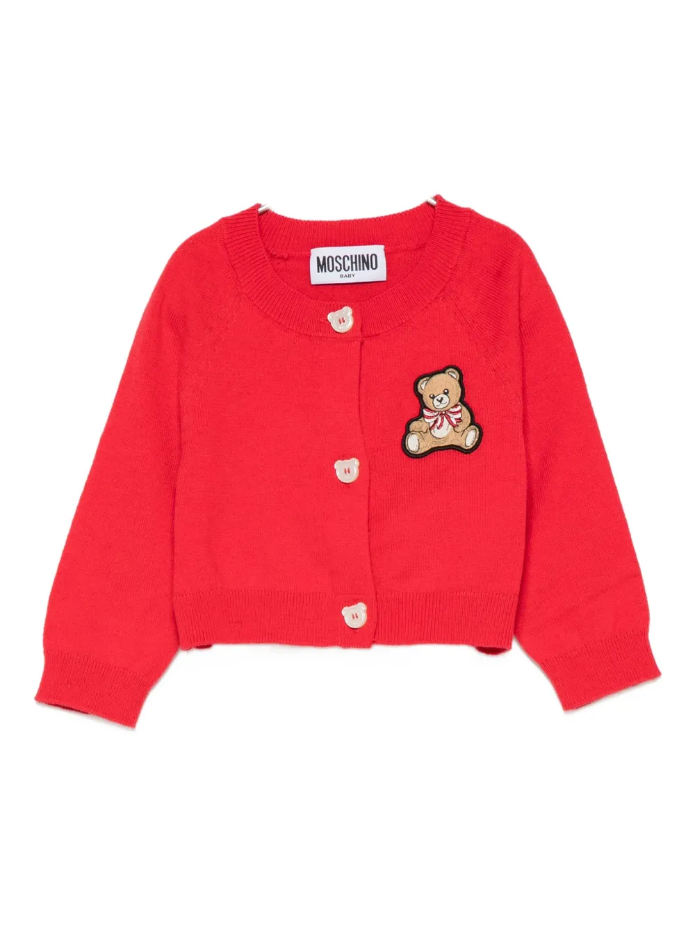 

Кардиган с аппликацией Тедди Moschino Kids, красный