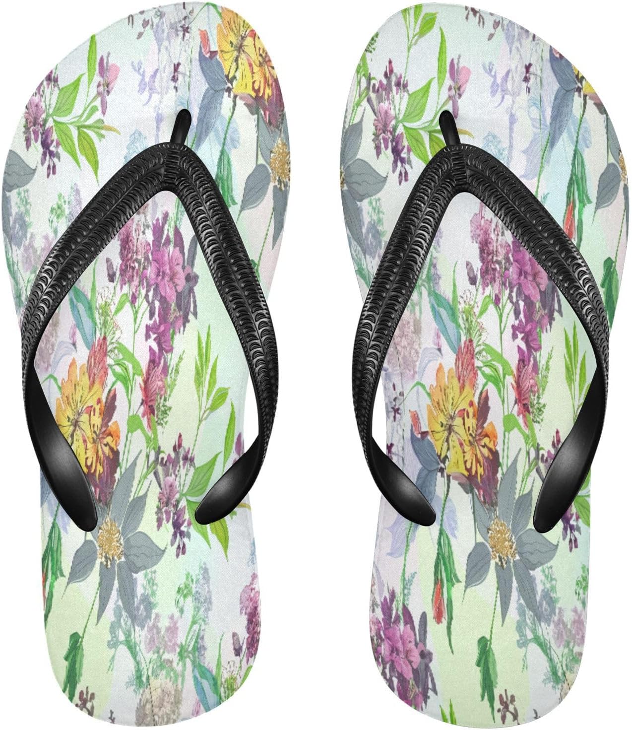 

Женские и мужские шлепанцы с цветочным рисунком, зелеными листьями, пляжные резиновые сандалии, нескользящие летние тапочки Sinestour