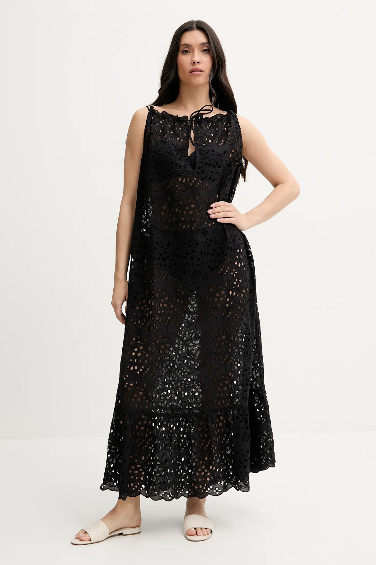 

Пляжное платье из хлопка Lauren Ralph Lauren, черный