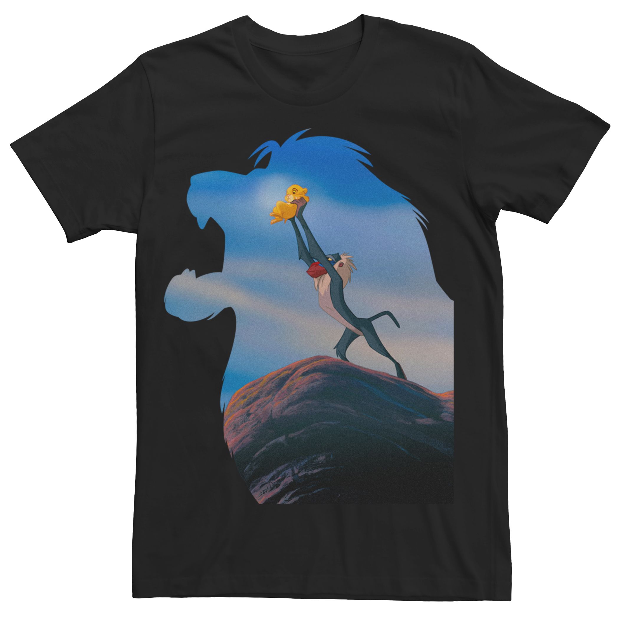 

Мужская футболка Disney's The Lion King Mufasa Color Fill Rafiki с изображением Симбы в руках Licensed Character