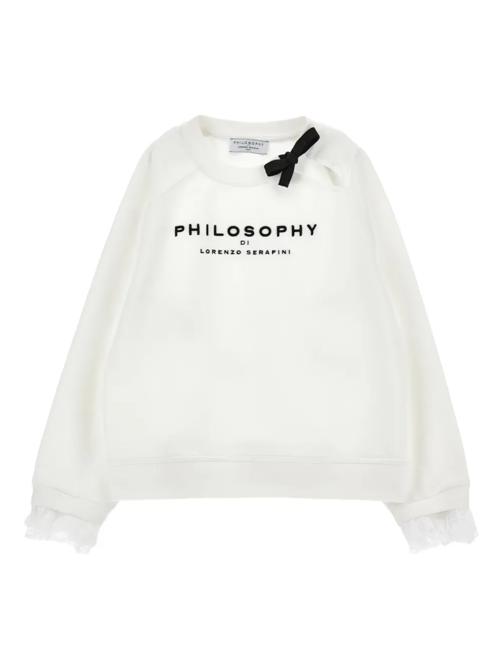 

Толстовка с кружевной отделкой Philosophy Di Lorenzo Serafini Kids, белый