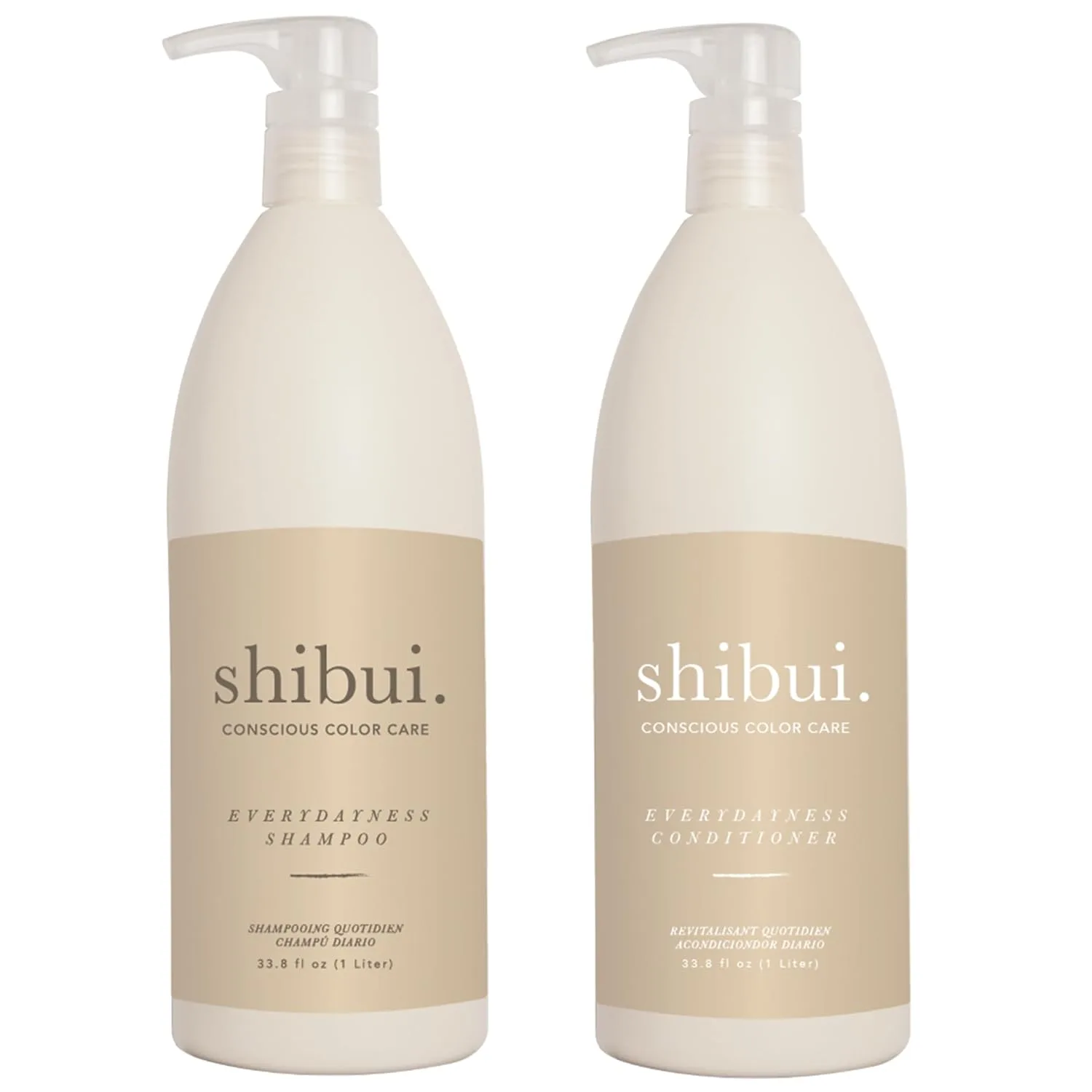 Шампунь и кондиционер SHIBUI Everydayness, мягкое ежедневное очищение, мягкость и блеск для тонких и средних волос, 950 мл каждый.