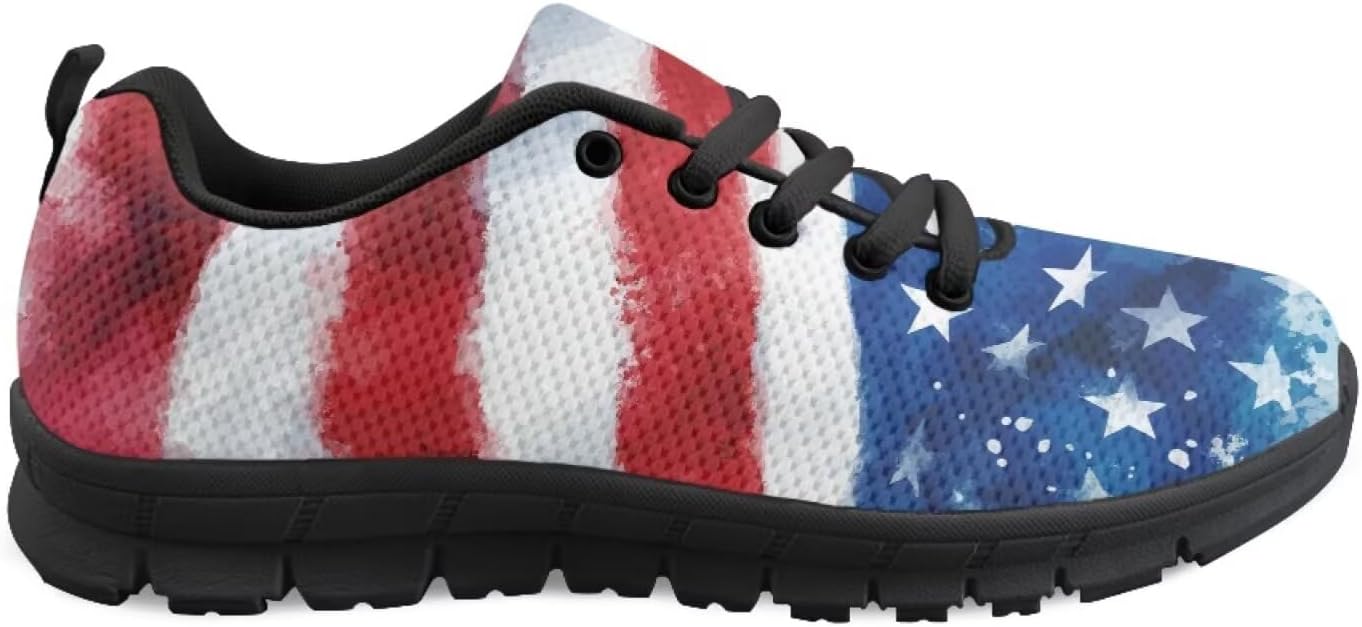 

Кроссовки с американским флагом для мужчин и женщин, кеды, обувь на 4 июля, легкие беговые и теннисные кроссовки для фитнеса Getelinseng, American Flag Print