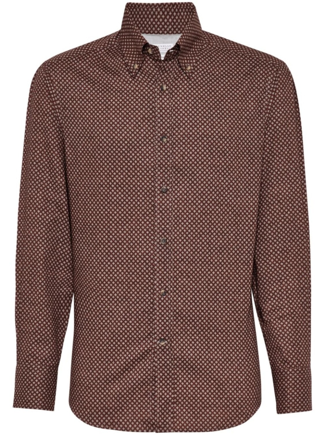 

Brunello Cucinelli рубашка с геометричным узором, красный