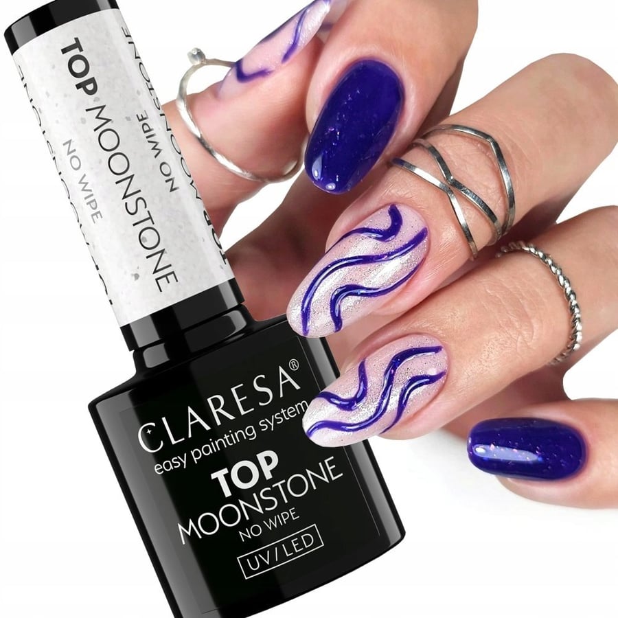 

Claresa Top No Wipe Moonstone Hybrid Top Silver Glitter Sheet 5 г