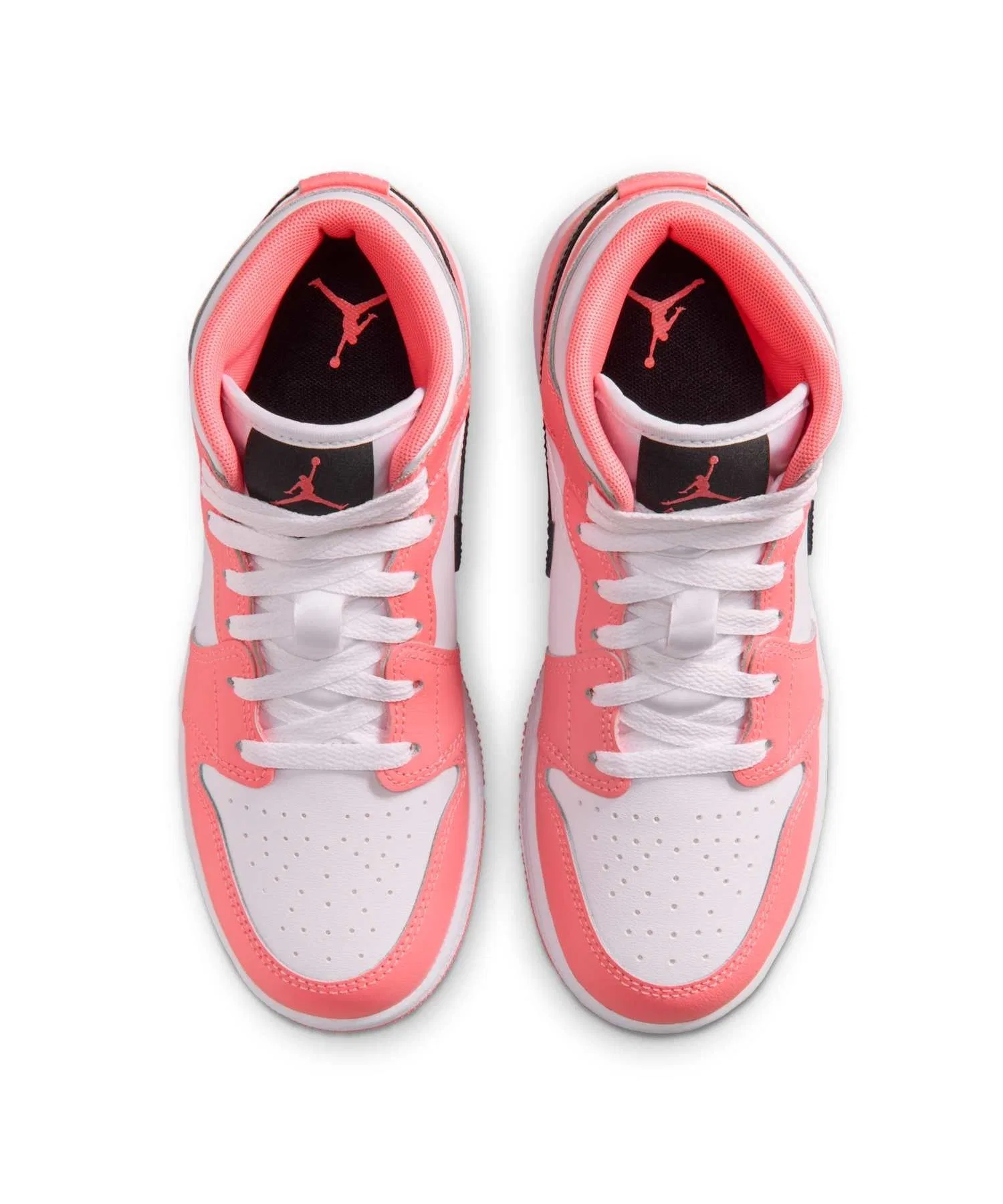 Детские кроссовки Air Jordan 1 Mid из натуральной кожи JORDAN BRAND розовые — фото 4