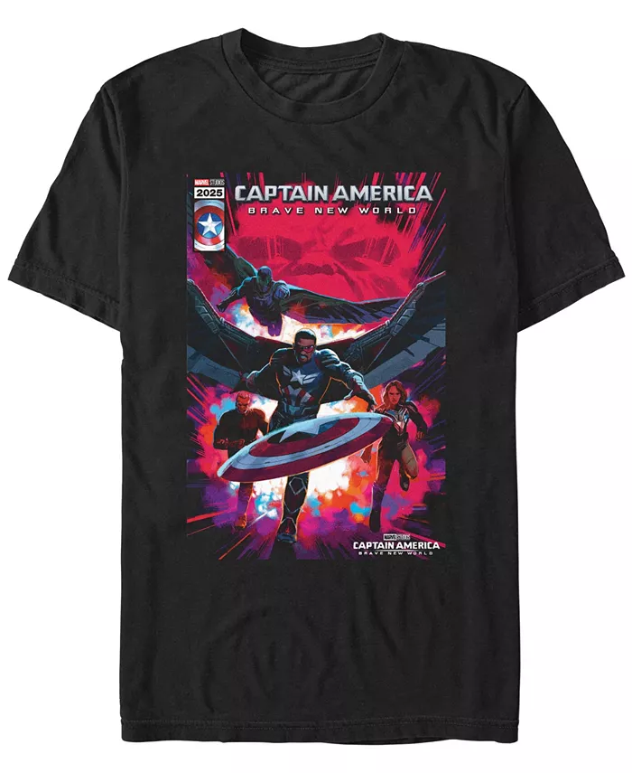 

Мужская футболка с коротким рукавом Captain America New Team Marvel, черный