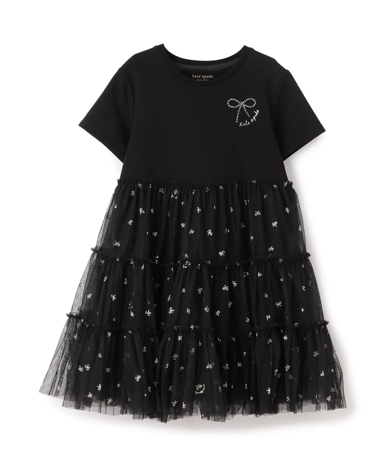 Детское платье Kate Spade New York Kids с бантом и тюлем чёрное