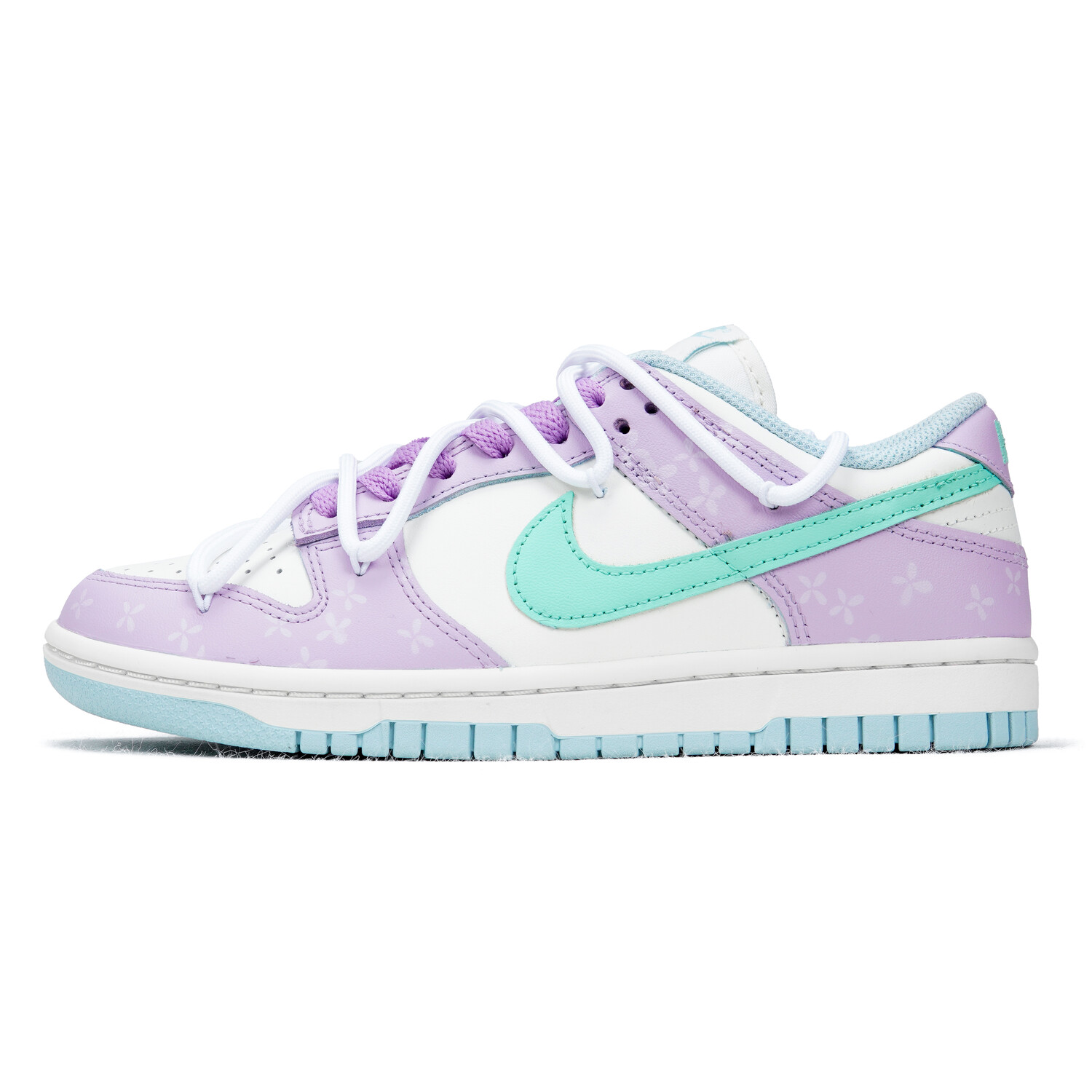 

Кроссовки Nike Dunk Skateboard Shoes Women's Low-Top White Purple Blue