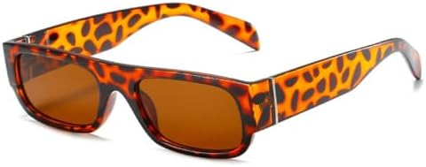 

Винтажные прямоугольные солнцезащитные очки для женщин, модные очки в квадратной оправе для мужчин, классические панк-очки, очки с защитой от УФ-излучения UV400 MTZJH, C4leopard-brown