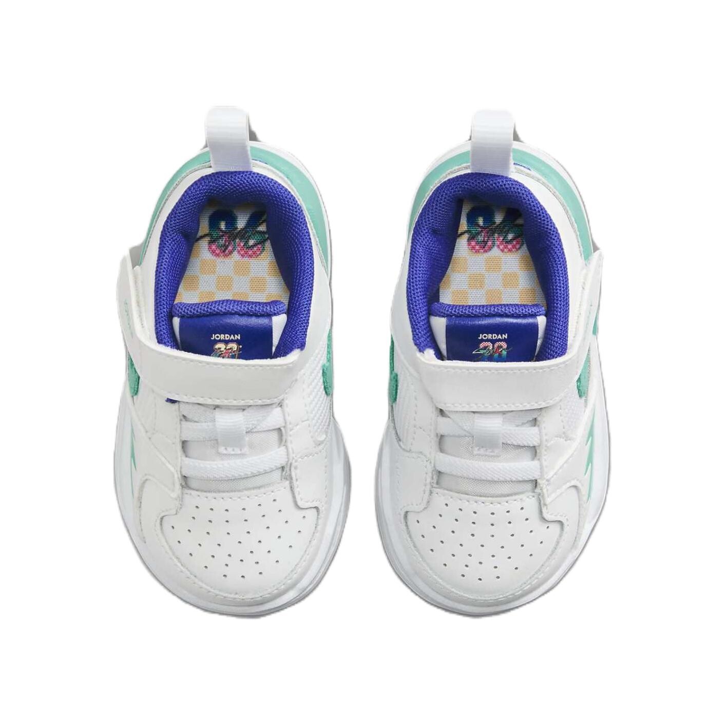Кроссовки Stadium 90 Toddler TD Low-top белого/изумрудно-зеленого/оранжево-красного/королевского зеленого цвета Jordan, красный — фото 4