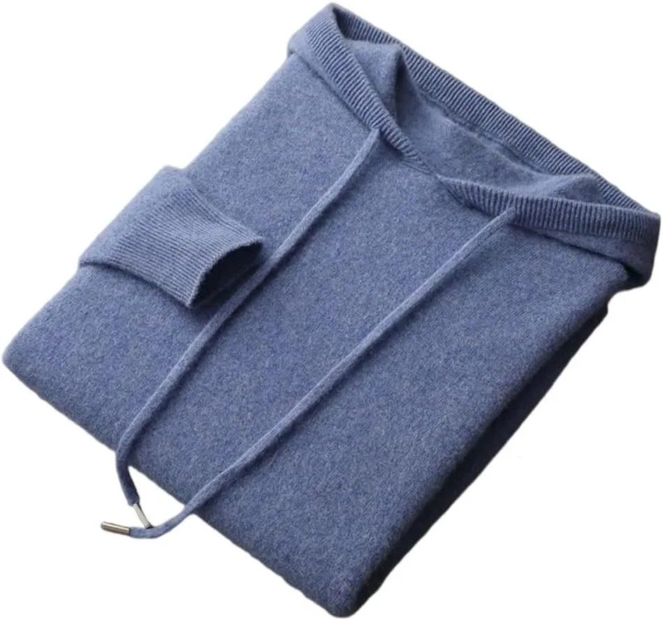 Свитшот с капюшоном, 100% кашемир, Generic, Hua Blue