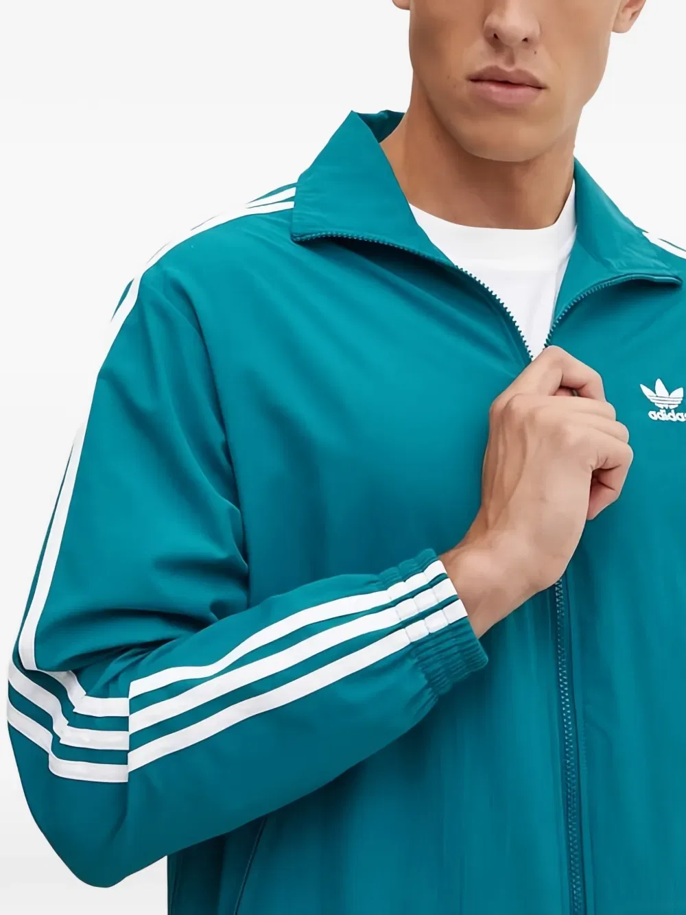Куртка с вышитым логотипом Adidas, синий — фото 4