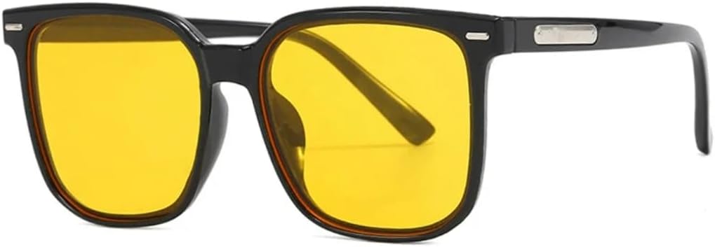 

Крупные заклепки, солнцезащитные очки для женщин, роскошные, модные, винтажные, мужские, для активного отдыха, путешествий, вождения, защита от УФ-излучения UV400 VVTWSSW, Black Yellow