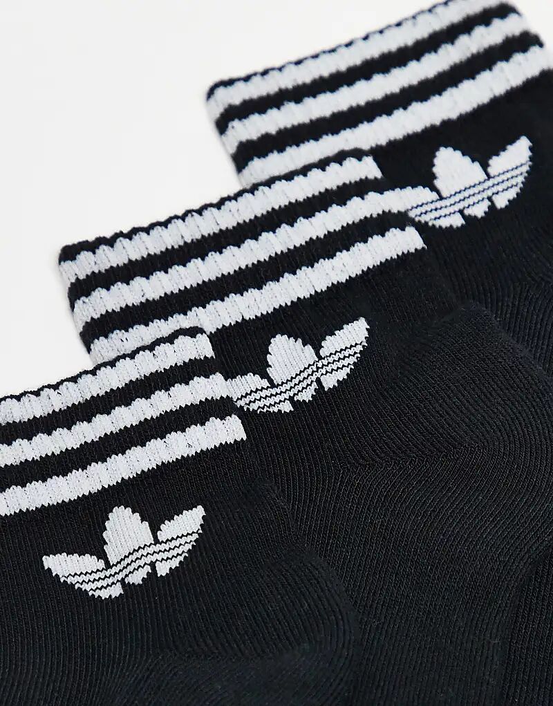Носки adidas Originals adicolor Trefoil, 3 Пары, черные — фото 3