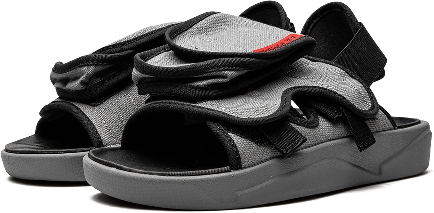 Мужские шлепанцы Jordan LS Slide Smoke Grey/University Red (CZ0791 001) Nike, черный/серый — фото 2