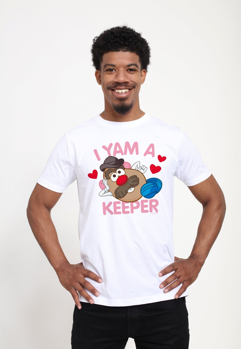 

Футболка с принтом Valentines Day Mr Potato Head I Yam A Keeper Henry Tiger, белый