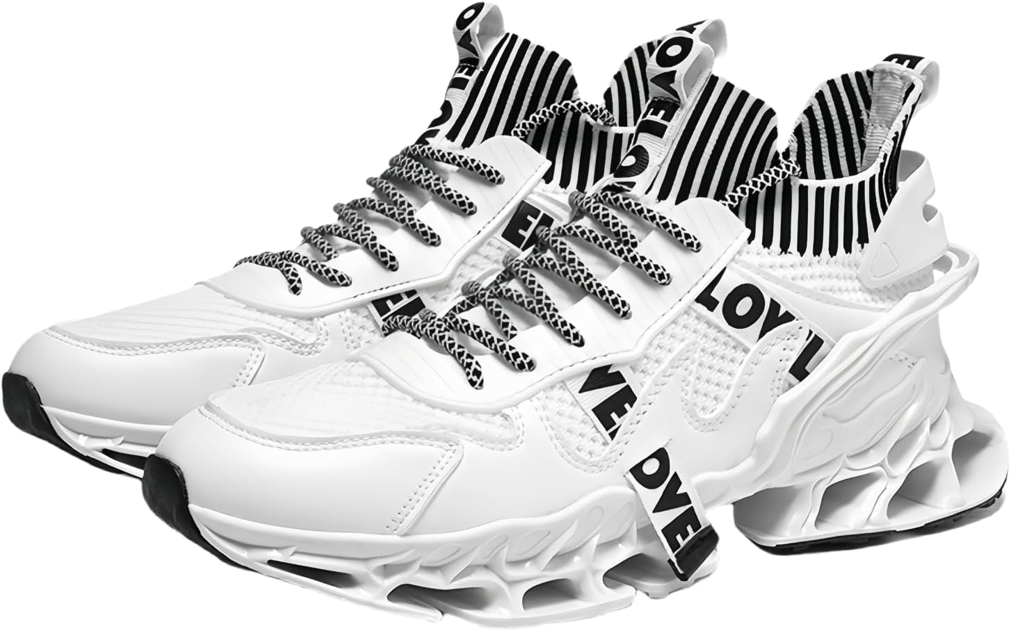 

Высокие кроссовки для мужчин, модные беговые с амортизатором, противоскользящие, для улицы, для тренировок и баскетбола Warktmy, белый