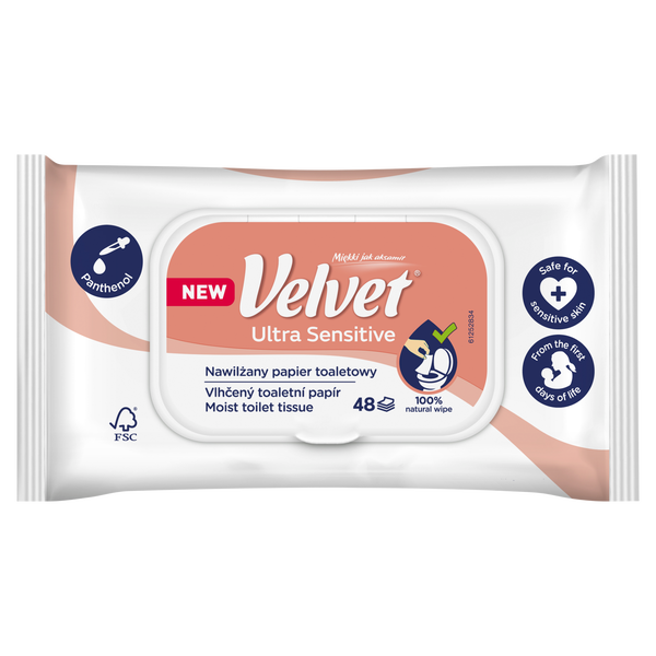 

Увлажненная бумага, 48 шт./1 упаковка. Velvet Ultra sensitive