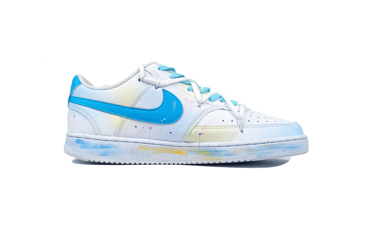 

Кроссовки Nike Court Vision 1 Skateboarding Shoes Women's Low-top White, синий