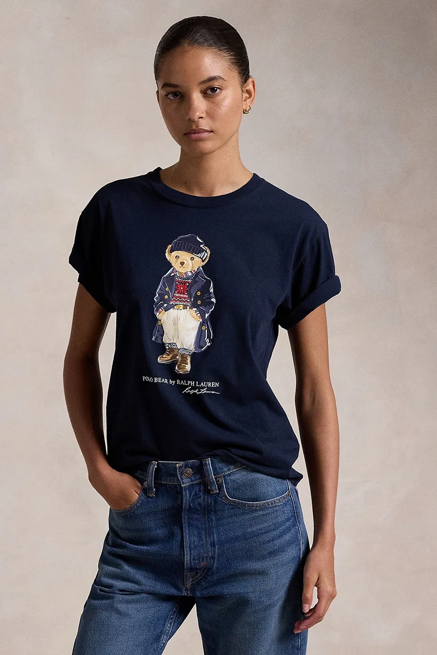 

Хлопковая футболка Polo Ralph Lauren, темно-синий