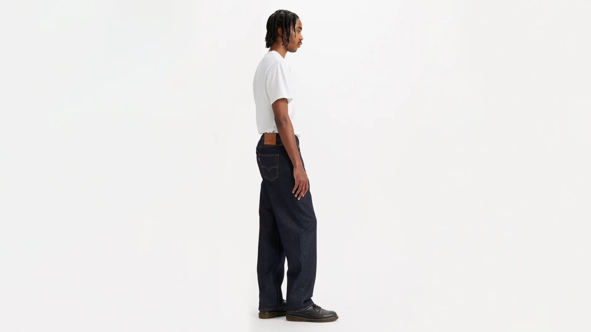 568 свободные прямые мужские джинсы Levi's, цвет Welcome To The Game - Dark Wash — фото 4