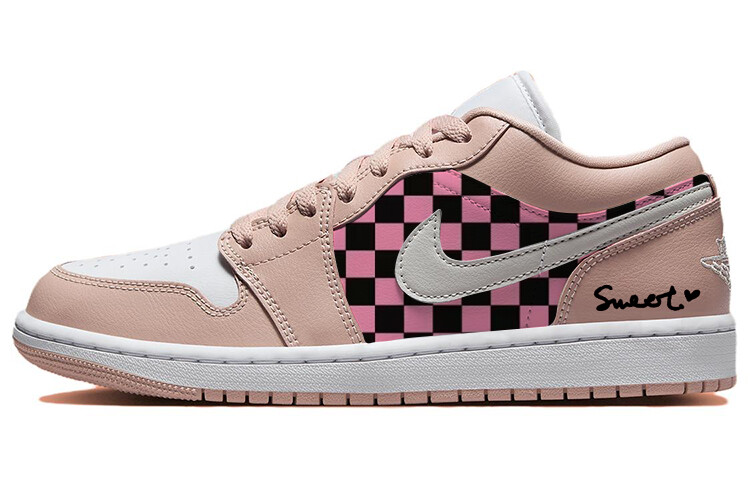 

Кроссовки Air Jordan 1 Vintage Basketball Shoes Unisex Low-top White/pink, розовый