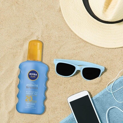 Солнцезащитный спрей для защиты от солнца и бронзы Spf20 200 мл, Nivea — фото 3