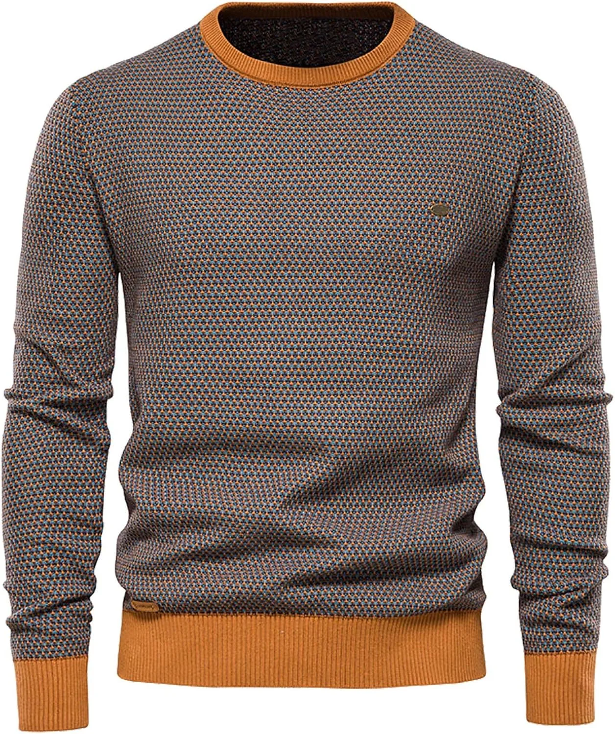 

Мужской легкий свитер с косой вязкой tuduoms