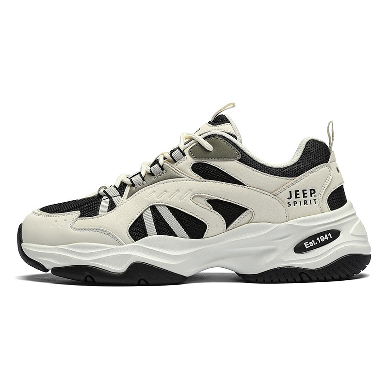 

Мужские низкие повседневные кроссовки Leisure Collection износостойкие и легкие Shuffleboard White JEEP SPIRIT, 302 Premium Texture-коричневый Fox белый ZS