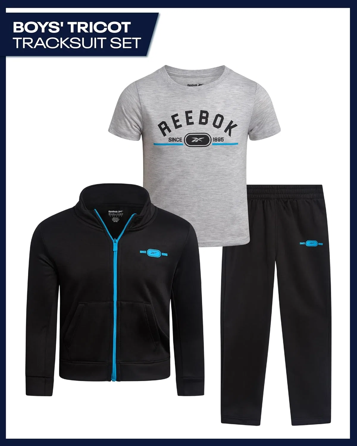 Детский спортивный костюм Reebok 3-предметный набор, Jet Black — фото 2