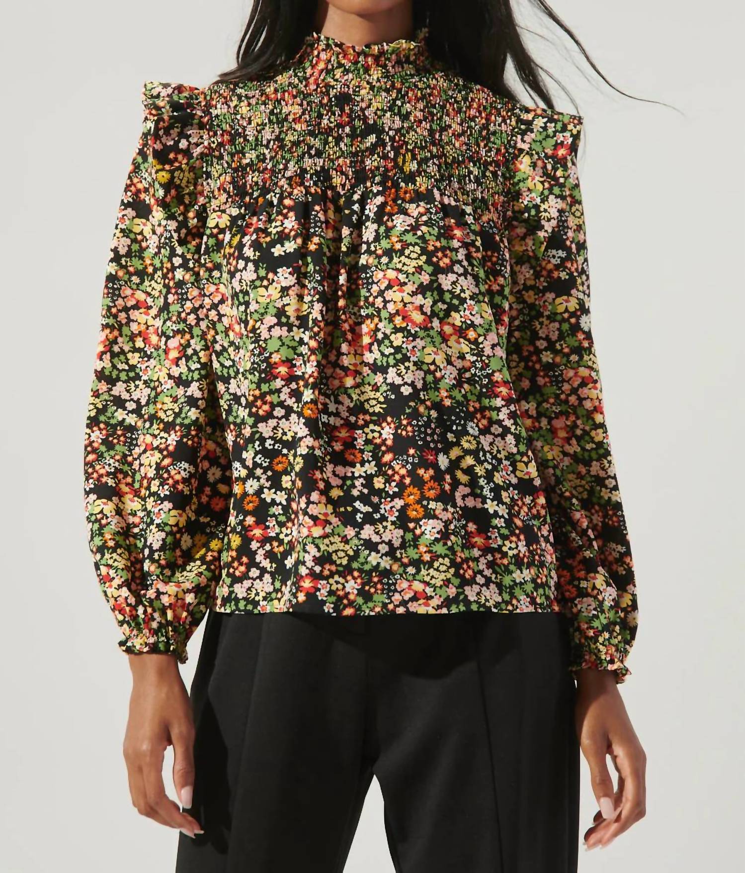 

SUGARLIPS Блузка Malta Wildflower в черно-белом исполнении