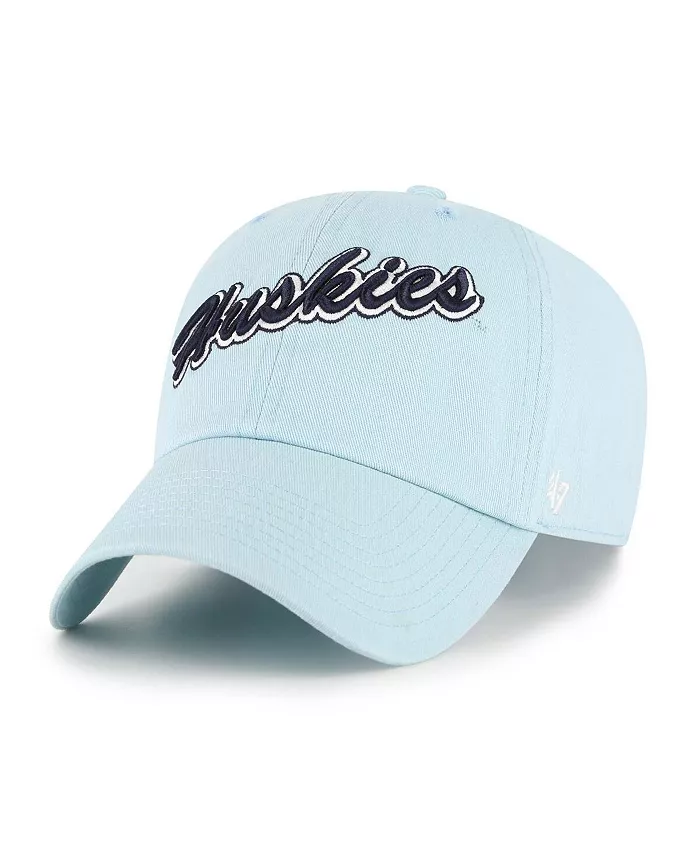 

Мужская регулируемая кепка UConn Huskies Vault Clean Up, пудрово-голубая '47 Brand