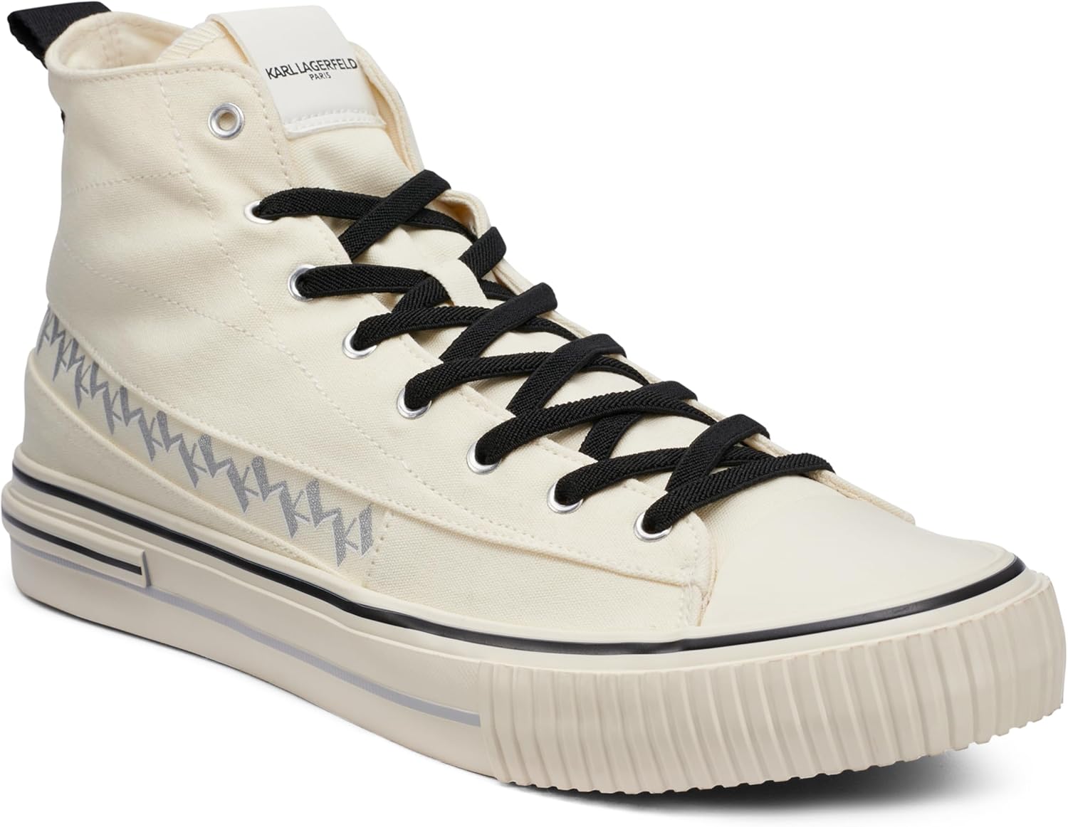

Высокие кеды Karl Lagerfeld Paris для мужчин из хлопкового канваса с логотипом, Natural