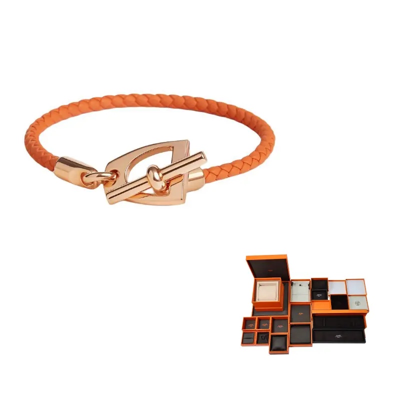 

Браслеты из телячьей кожи унисекс orange HERMES